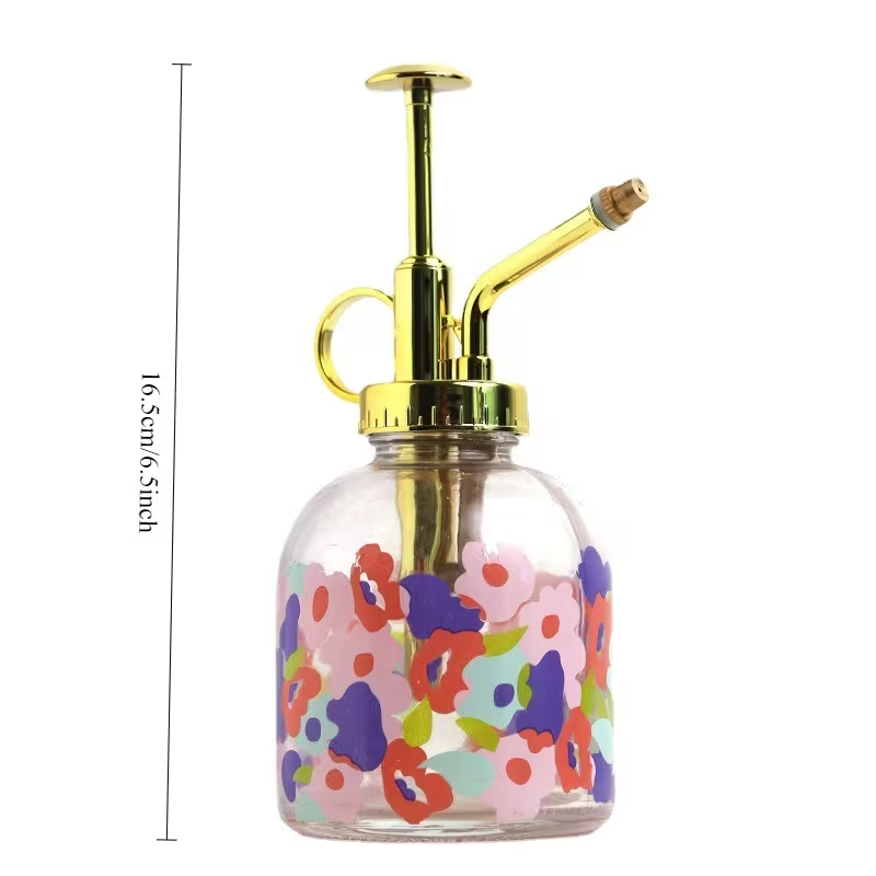 1 Heavy-duty glass watering can with spray and pressure relief valve - handheld sprayer