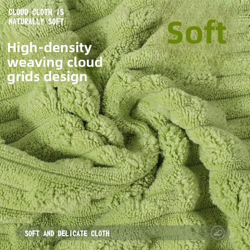 A set of 5 thickened microfiber cleaning cloths, highly absorbent, soft to the touch, and versatile.
