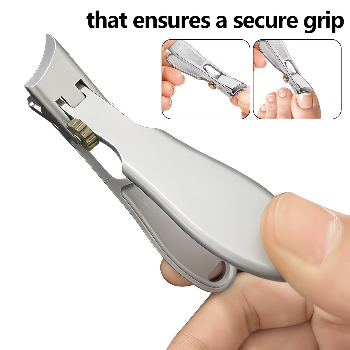 ⏳LAST DAY SALE 50% OFF !!📢Perfect Curved Design | Stainless Steel Nail Clipper | Effortless Grip for Seniors ✨