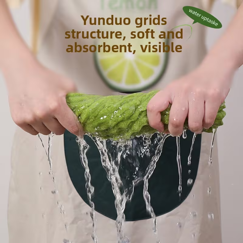 A set of 5 thickened microfiber cleaning cloths, highly absorbent, soft to the touch, and versatile.
