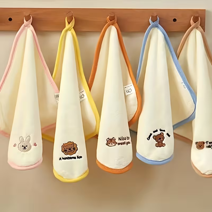 A set of 5 ultra-soft coral fleece towels