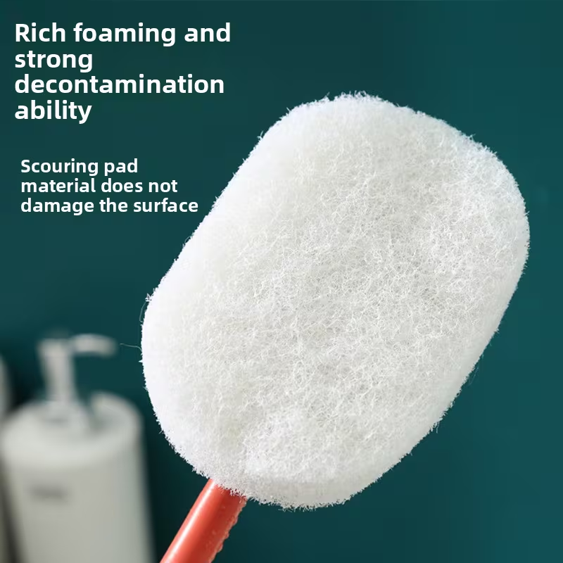 Long-handled sponge brush with an extended handle for deep cleaning.