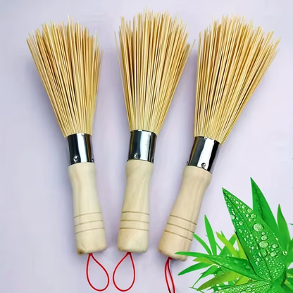 Natural bamboo pot brush - handheld kitchen cleaning brush