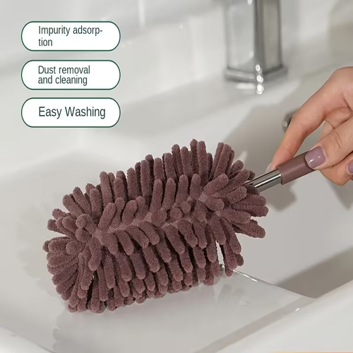 Two-piece set - Flexible and adjustable mini car dust brush - Made of polyester fiber