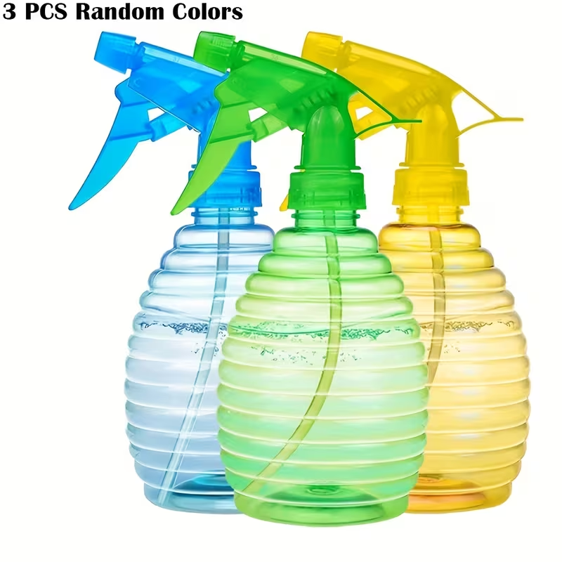 3-pack leak-proof spray bottles with adjustable mist/water jet nozzles