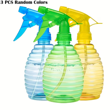 3-pack leak-proof spray bottles with adjustable mist/water jet nozzles