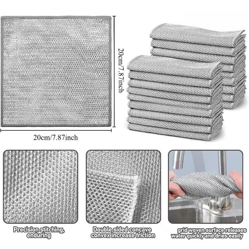 100-piece multi-purpose dishcloth, mesh scraping dish towel