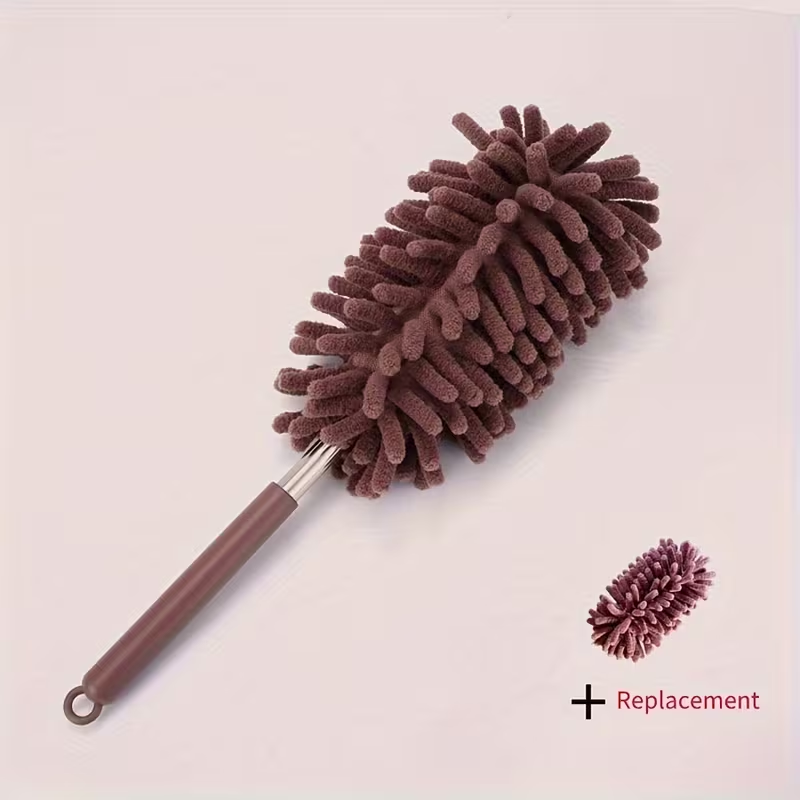 Two-piece set - Flexible and adjustable mini car dust brush - Made of polyester fiber