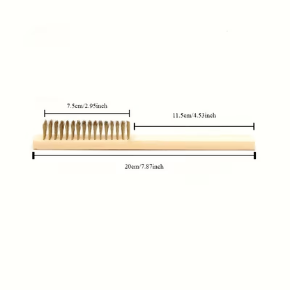 4-Pack Magic Stain Remover Brush, Wooden Handle, 6x16 Brass Wire Strips