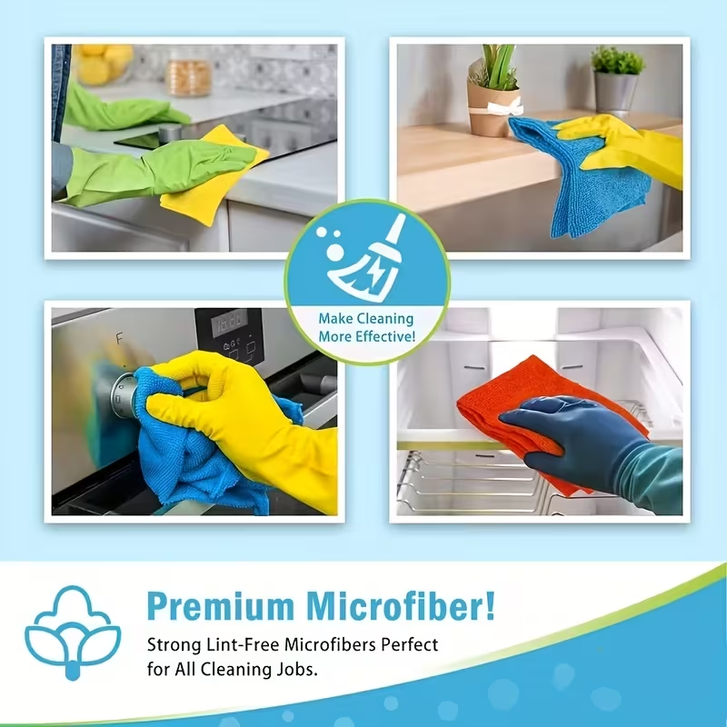 15-piece multi-purpose cleaning towel set, reusable quick-drying towels