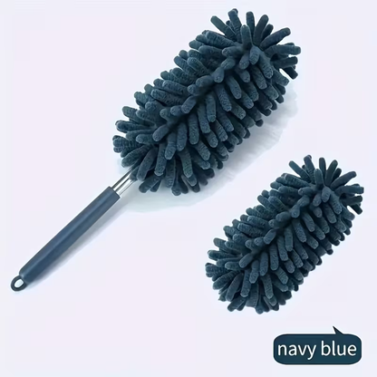 Two-piece set - Flexible and adjustable mini car dust brush - Made of polyester fiber