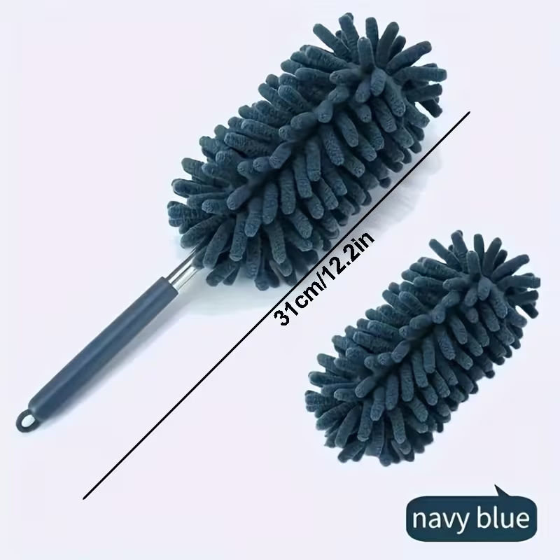 Two-piece set - Flexible and adjustable mini car dust brush - Made of polyester fiber