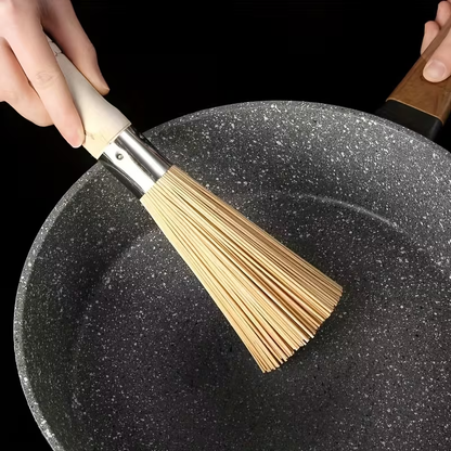 Natural bamboo pot brush - handheld kitchen cleaning brush