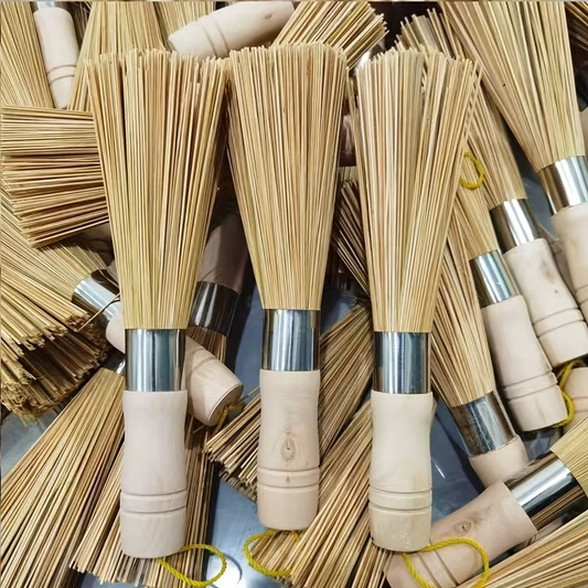 Natural bamboo pot brush - handheld kitchen cleaning brush